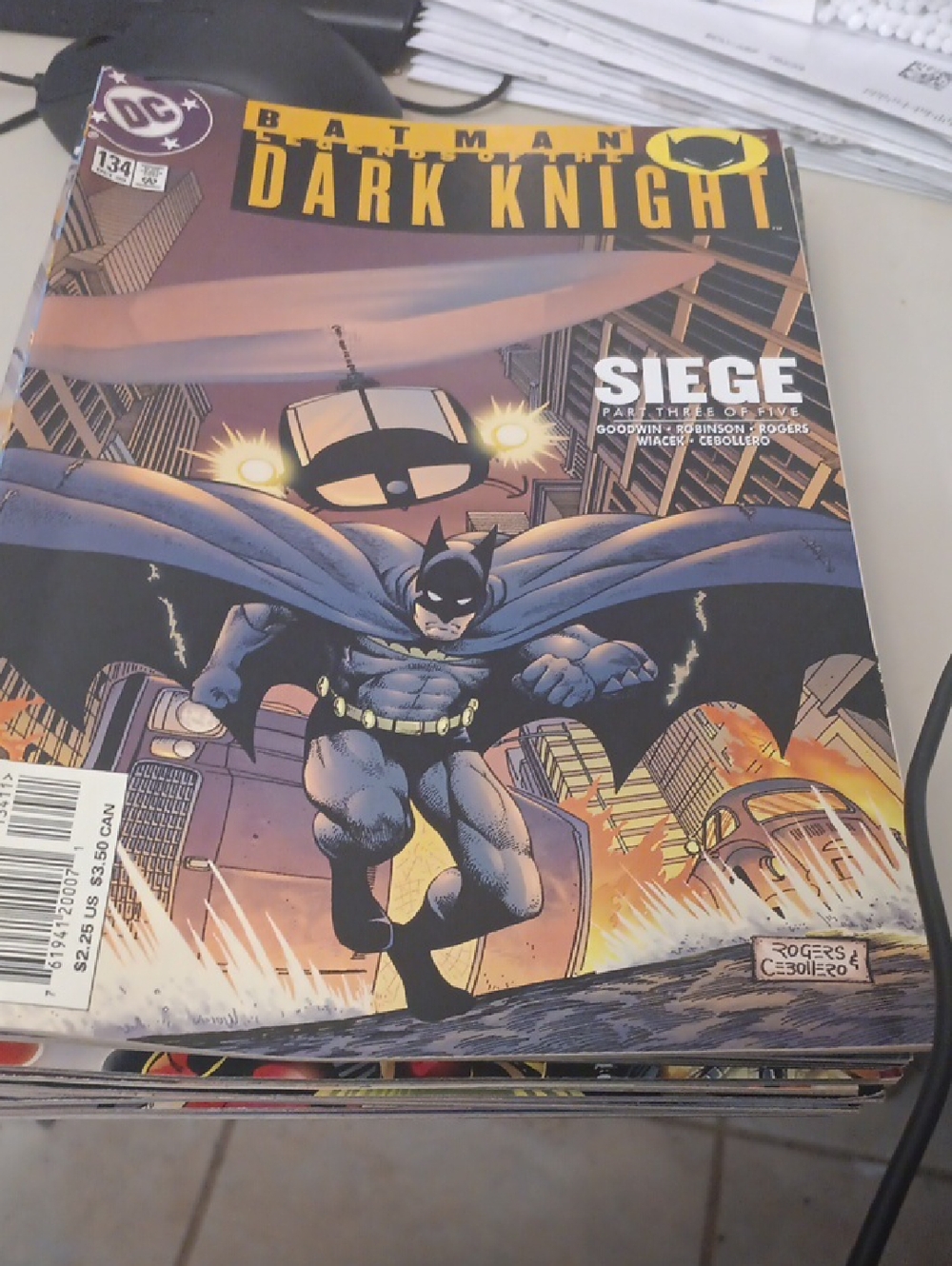 DC Batman Dark Knight Comic Book - Black, Yellow, Blue No Sleeve